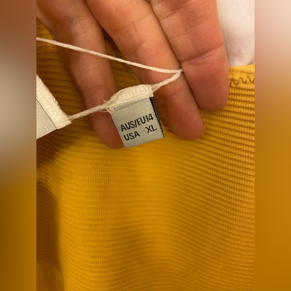 NWT Rhythm. Swim Free People Palm Springs Ribbed One Piece Swimsuit Marigold XL - Picture 4 of 8